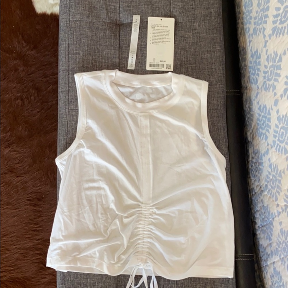 Lulu Lemon cinch me up front tack top
